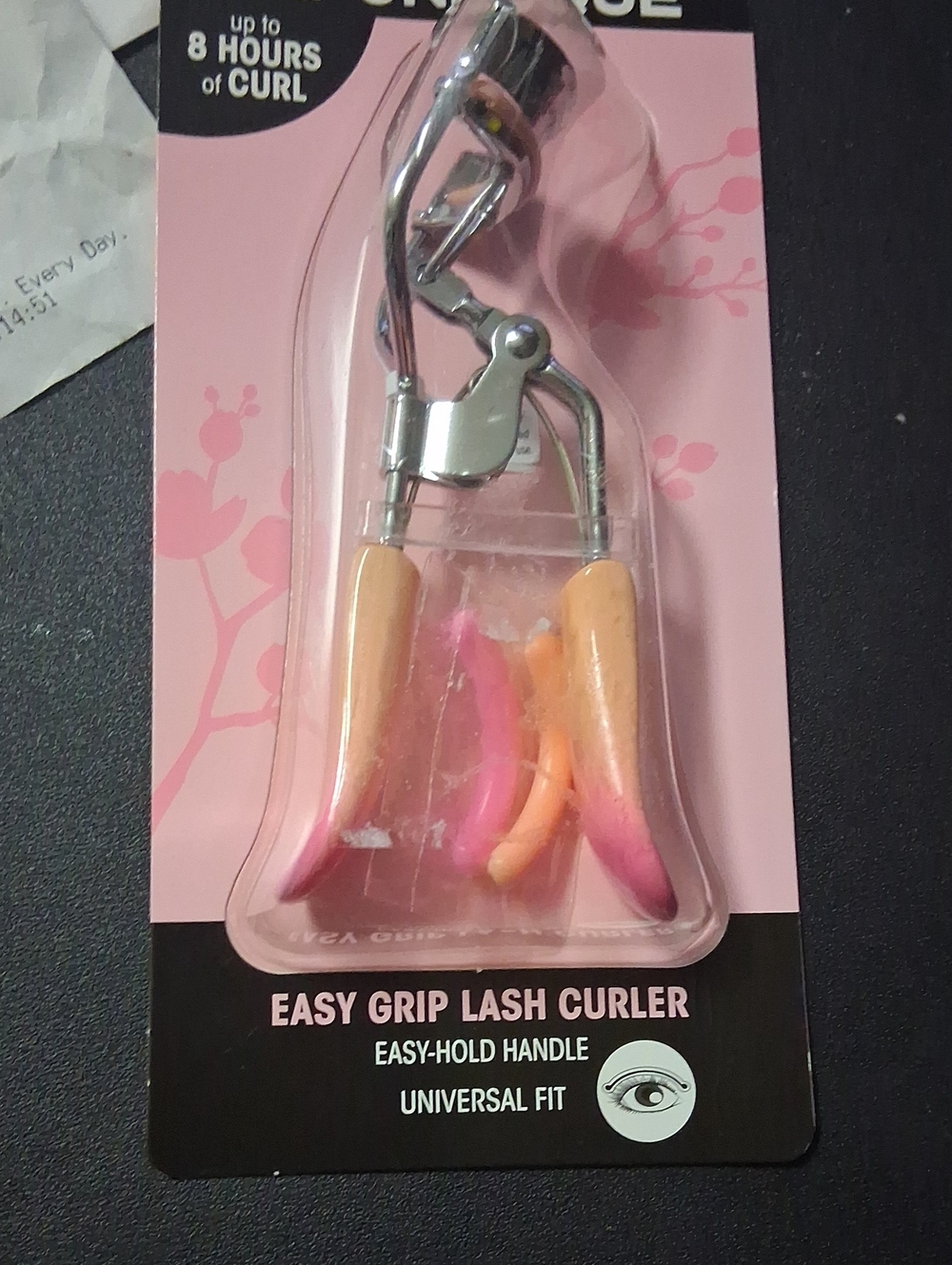 Japonesque Peach Pink Easy-Grip Lash Curler Fits in hand